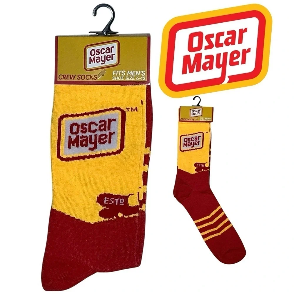 Oscar Mayer Weiner Wagon Novelty Crew Socks Unisex Women 7-13 Men 6-12 New NWT
